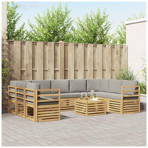 Set divani 10 pcs Bianco e Grigio Chiaro 59 x 59 x 37 cm - Foto 2