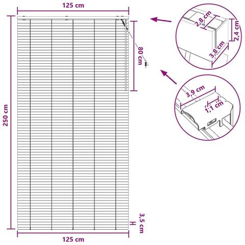 Tenda Veneziana Bianco 125 x 250 cm 35 mm - Foto 9
