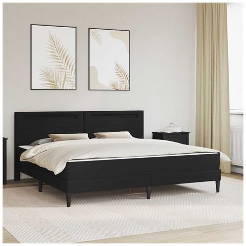 Struttura del letto con testiera Nero 180 x 200 cm Similpelle - Foto 2