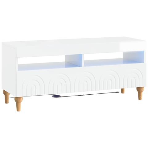 Mobile TV LED Bianco Lucido Legno ingegnerizzato - Foto 1