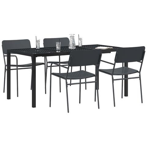 Set Mobili da Esterno 5 pz Antracite Acciaio - Foto 9