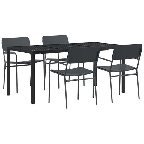 Set Mobili da Esterno 5 pz Antracite Acciaio - Foto 1
