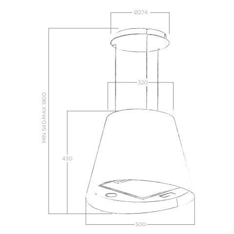Cappa ad Isola Juno BL /F / 50 Aspirante Colore Nero - Foto 4
