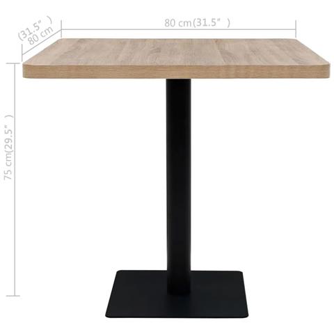 Tavolo Bistrot Mdf E Acciaio Quadrato 80x80x75 Cm Color Rovere - Foto 5