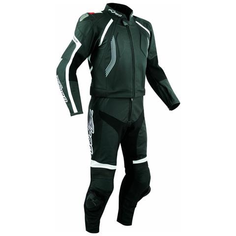 Tuta Pelle Moto Racing Pista Sport 2 Pezzi Divisibile Giacca Pantalone Nero 48 - Foto 1