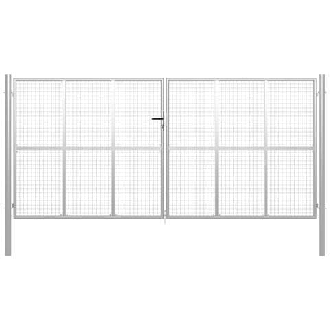 Cancello Per Giardino In Acciaio Zincato 415x250 Cm Argento - Foto 1