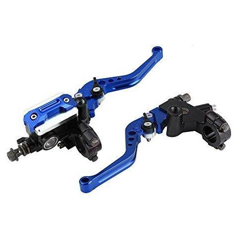 Moto Modifica 78 (22 Mm Universale Freno Idraulico Leva Frizione Sinistra E Destra Coppia Metallo Olio Coppa Suitablefor La Maggior Parte Delle Moto Con Un 78 () Asta Di Elaborazione Diametro Di 22 Mm (blu)  - Foto 4