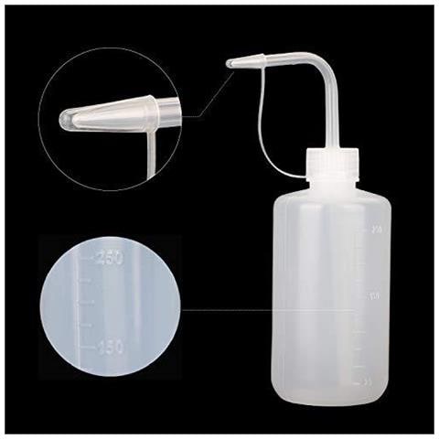 Hyber Cara 3 Pezzi Di Sicurezza Wash 250ml Bottiglia Squeeze Bottiglia Di Plastica Con La Protezione Per Il Laboratorio Pianta Di Irrigazione Tatuaggio Wash Bonus Imbuto Un Silicone - Foto 2