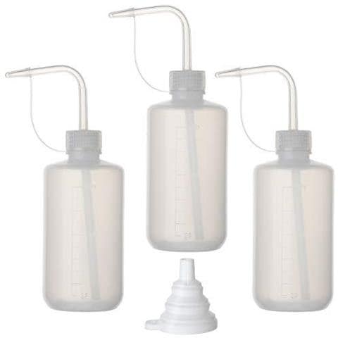Hyber Cara 3 Pezzi Di Sicurezza Wash 250ml Bottiglia Squeeze Bottiglia Di Plastica Con La Protezione Per Il Laboratorio Pianta Di Irrigazione Tatuaggio Wash Bonus Imbuto Un Silicone - Foto 1