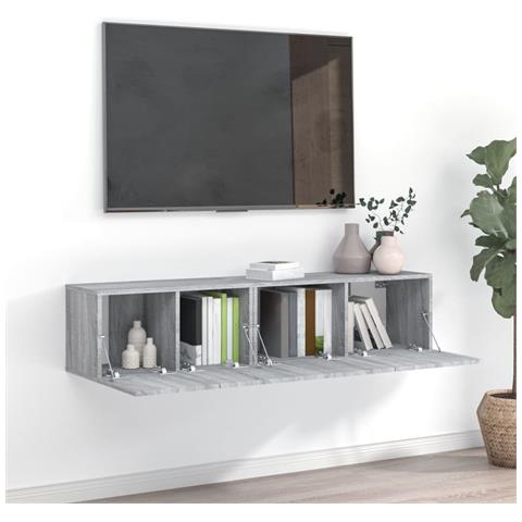 Set Mobili Porta Tv 2 Pz Grigio Sonoma In Legno Multistrato - Foto 7