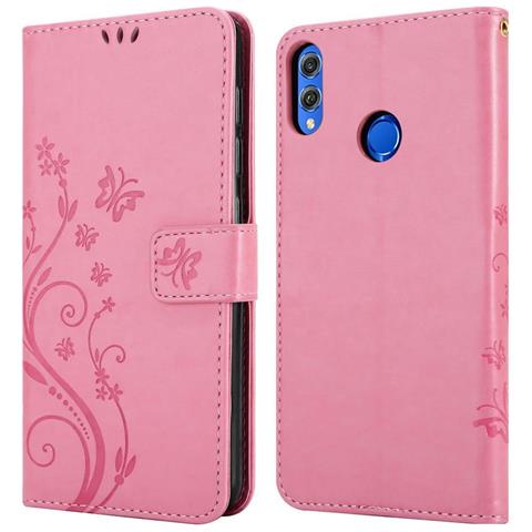 Cadorabo Custodia Compatibile Con Honor 8x In Rosa Fiore - Coperchio Protettivo In Design Floreale Con Chiusura Magnetica, Funzione Stand E Slot Per Carte - Foto 8