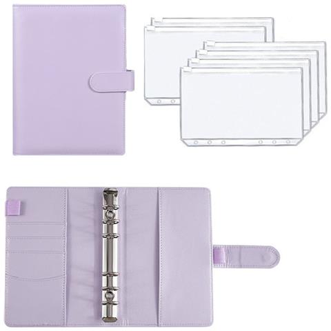 Raccoglitore Ad Anelli A6 Con 12 Tasche In Plastica Purple - Foto 1