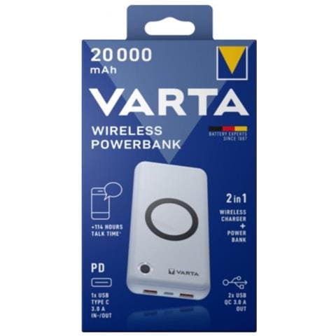 57909 101 111 Batteria Portatile Polimeri Di Litio (lipo) 20000 Mah Carica Wireless Bianco - Foto 1