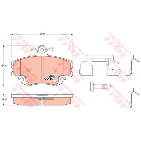 Pattini Freno Dacia Sandero 1.2 16v Gdb1634 - Foto 1