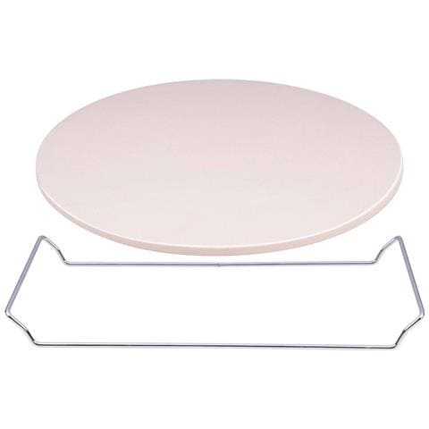 Pietra Refrattaria Per Pizza E Pane Diametro 33 Cm Tonda Con Maniglie Cromo - Foto 2