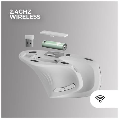Marsgaming Mars Gaming Mmw-ergopro Bianco, Mouse Ergonomico Verticale Senza Fili, Design Piegato, Sensore Ottico 3200dpi, Interruttori Huano, Ricevitore Wireless 2.4ghz, Supporto Multi-piattaforma - Foto 3