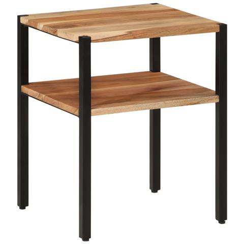 Tavolino 35x35x45cm In Legno Massello Di Acacia E Ferro - Foto 1