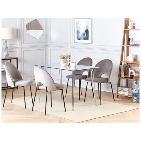 Tavolo Da Pranzo Winston Argento 120 Cm 70 Cm Vetro Temperato - Foto 7