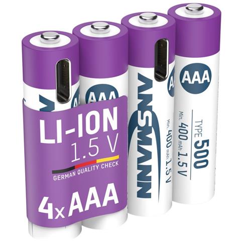 1311-0028 batteria per uso domestico Batteria ricaricabile Mini Stilo AAA Ioni di Litio - Foto 1