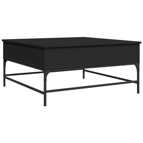 Tavolino Salotto Nero 95x95x45 Cm Legno Multistrato E Metallo - Foto 2