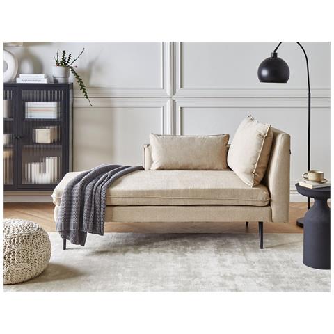 Chaise Longue Versione Destra Yerres Tessuto Beige - Foto 1