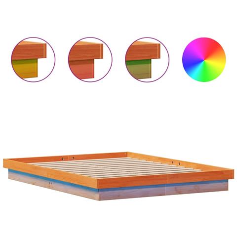 Giroletto Led Marrone Cera 150x200 Cm In Legno Massello Di Pino - Foto 2