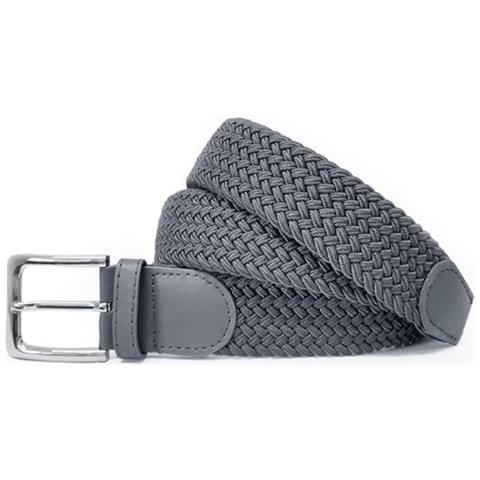 Cintura Da Uomo Elastica Intrecciata Con Fibbia 105cm Grey - Foto 3