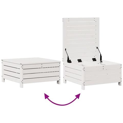 Set Salotto Giardino 5pz con Cuscini Bianco Legno Massello Pino - Foto 10