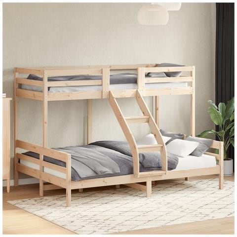 Letto A Castello 80x200/140x200 Cm In Legno Massello Di Pino - Foto 1