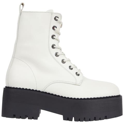 Boot Zip Up Stivaletti Pelle Scarpe Donna Bianco Eu 38, En0en02305 Ya6 - Foto 2