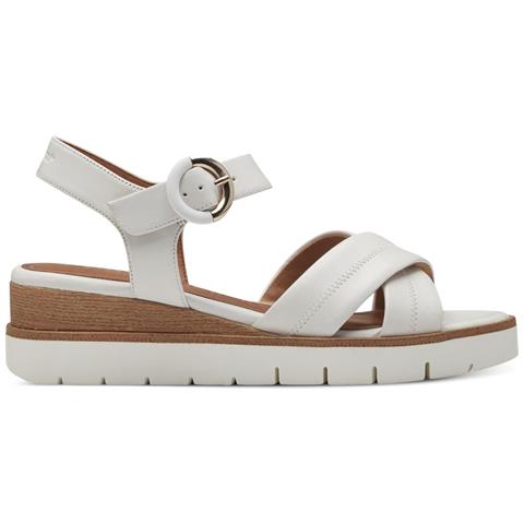 White Leather Casual Open Sandals Sandali Pelle Scarpe Donna Bianco Eu 41, 1-28202-42 117 - Foto 2