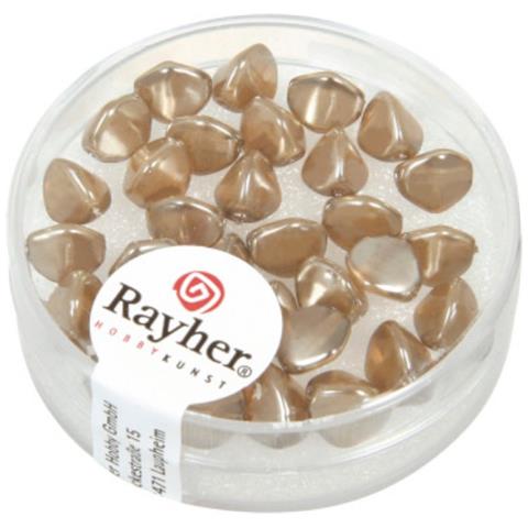 32 Pezzi - Perle In Vetro Triangolare 7mm - Colore Marrone Talpa - Foto 1