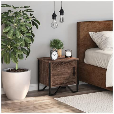 Comodino Rovere Marrone 40x30x40 Cm In Truciolato - Foto 3