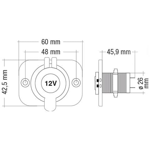 Presa Di Corrente Da Incasso 15a/12v - 10a/24v - Foto 2