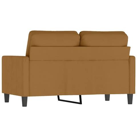 Divano A 2 Posti Marrone 120 Cm In Velluto - Foto 2