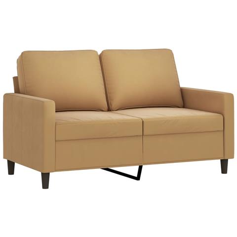 Divano A 2 Posti Marrone 120 Cm In Velluto - Foto 1