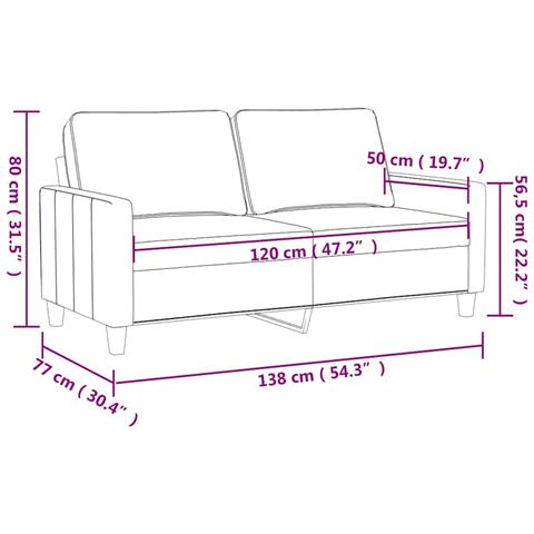 Divano A 2 Posti Marrone 120 Cm In Velluto - Foto 8