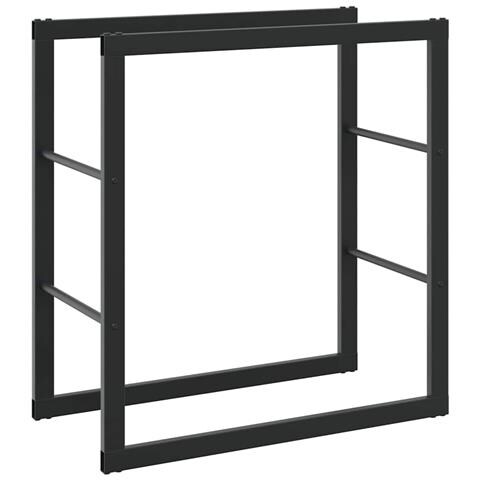 Rastrelliera Per Legna Da Ardere Nera 55x30x61 Cm In Acciaio - Foto 2