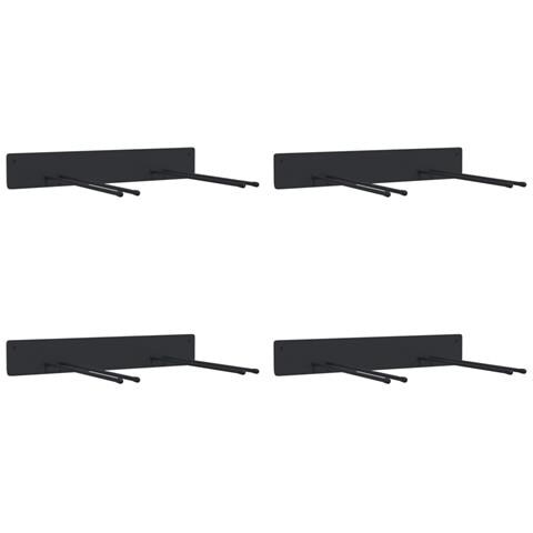 Portautensili Da Giardino A Muro 4 Pz Neri In Acciaio - Foto 2