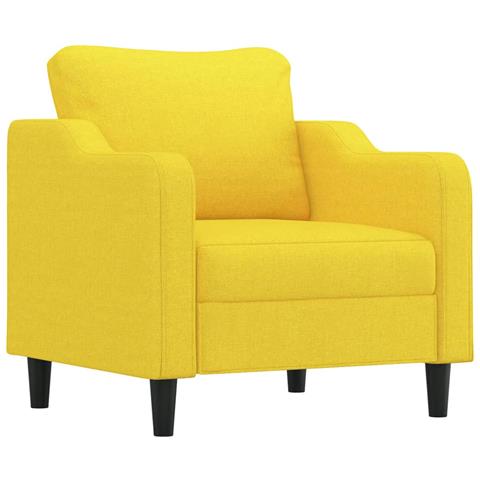 Poltrona Giallo Chiaro 60 Cm In Tessuto - Foto 1