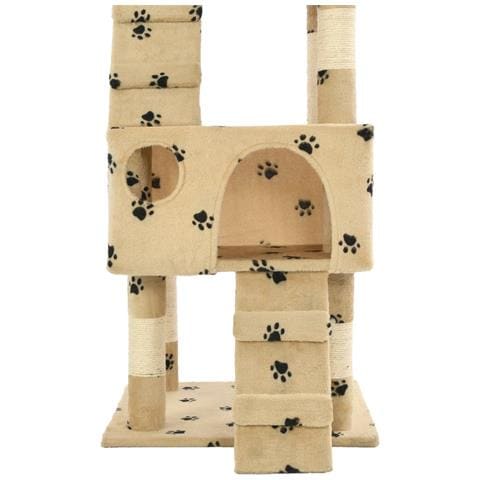 Lusso Casadino -  Albero Per Gatti Tiragraffi Sisal 170 Cm Zampe Stampate Beige - Foto 7