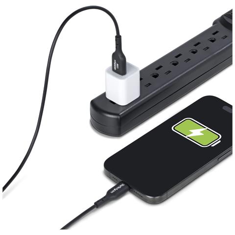Cavo di Ricarica USB-A a USB-C da 3m - Cavetto di Carica Rapida USB-A a Type-C da 3A, Cavo per Trasferimento Dati USB 2.0 rivestito in TPE - Nero - Foto 2