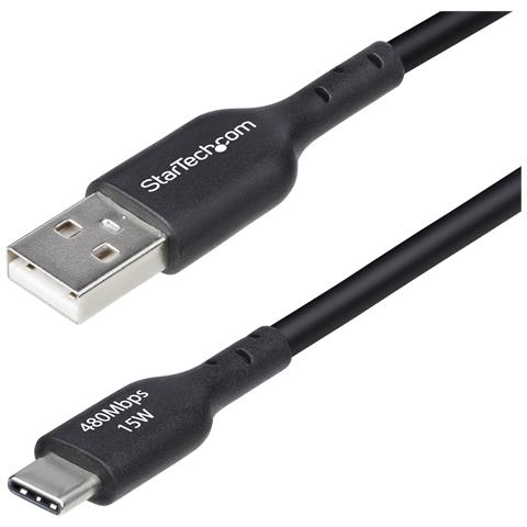 Cavo di Ricarica USB-A a USB-C da 3m - Cavetto di Carica Rapida USB-A a Type-C da 3A, Cavo per Trasferimento Dati USB 2.0 rivestito in TPE - Nero - Foto 1