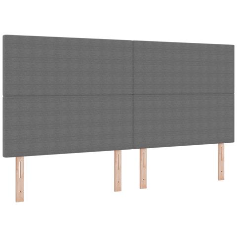 Testiera Design Semplice Grigio Chiaro 200 cm in Tessuto Corduroy - Foto 1