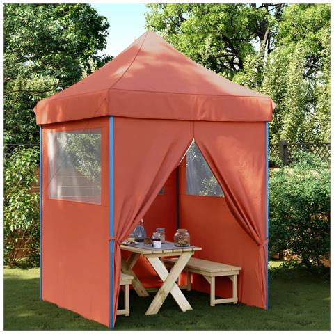 Tendone per Feste Pieghevole Pop-Up con 4 Pareti Terracotta - Foto 2