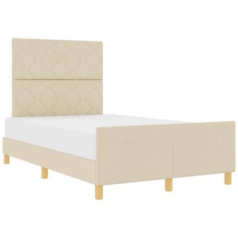 Letto  Crema 120x200 cm in Tessuto - Foto 1