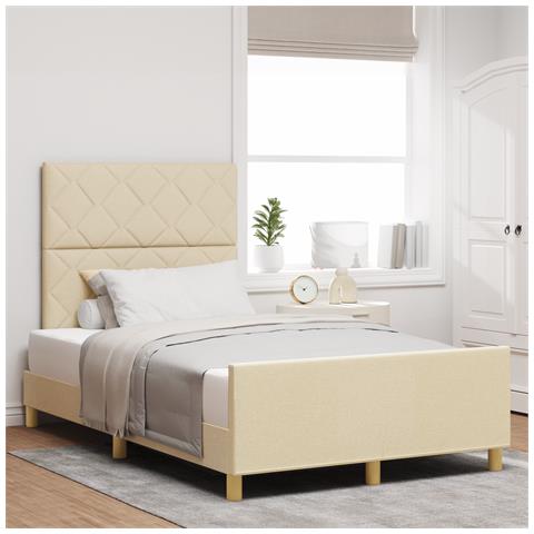 Letto  Crema 120x200 cm in Tessuto - Foto 2