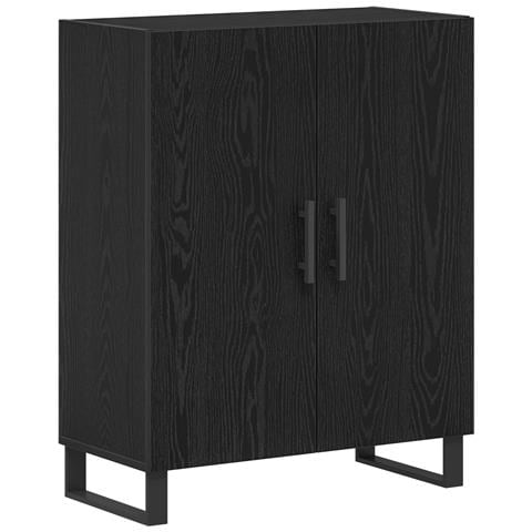 Credenza Nero Rovere 69,5x34x90 cm Legno ingegnerizzato - Foto 1