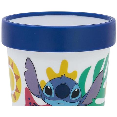 Tazza Antiscivolo 260 Ml Per Bambini Adatta Al Microonde Stitch, Bianco / Blu - Foto 2
