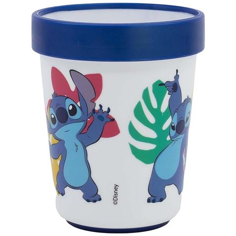 Tazza Antiscivolo 260 Ml Per Bambini Adatta Al Microonde Stitch, Bianco / Blu - Foto 5